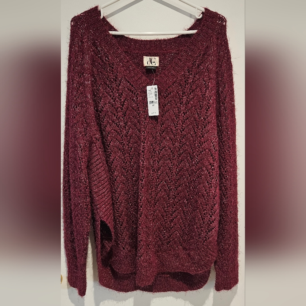 Alfani Burgundy Knit Sweater